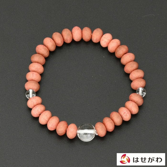 草木染ブレス 桜染桜ミカン玉 水晶仕立 特徴1