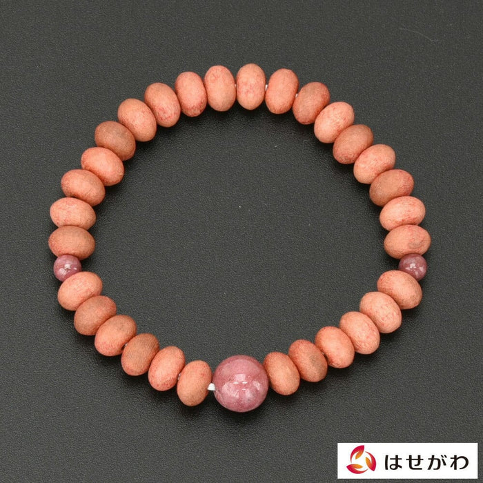 数珠・念珠 草木染ブレス 桜染桜ミカン玉 バラ輝石 特徴 1