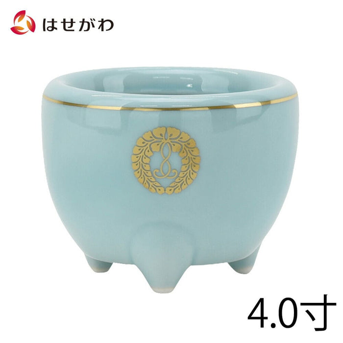 青磁　香炉 香炉 青磁 西用(盛紋入) 4.0寸 | お仏壇のはせがわ公式通販