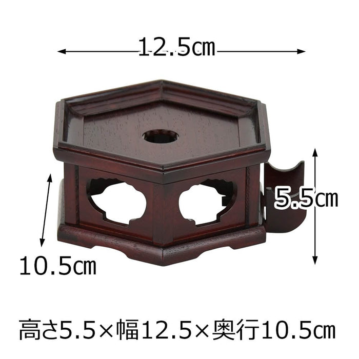 仏具 リン台 花梨 雄美 六角置台付3.5 特徴 2