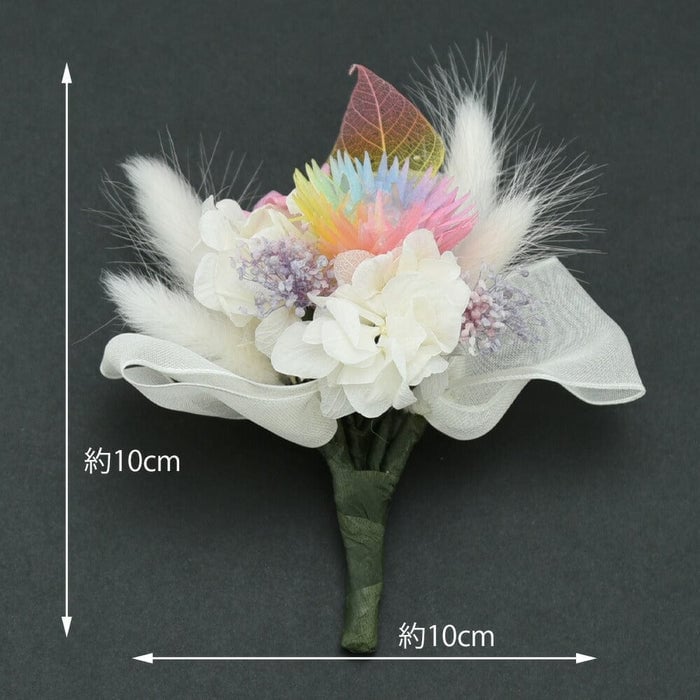 お供え物・お飾り プリザーブドブーケ 虹とリボン ホワイト 特徴 2