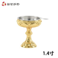 仏飯器 蓮彫本金メッキ 瑞雲落し付 1.4寸