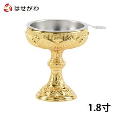 仏飯器 蓮彫本金メッキ 瑞雲落し付 1.8寸