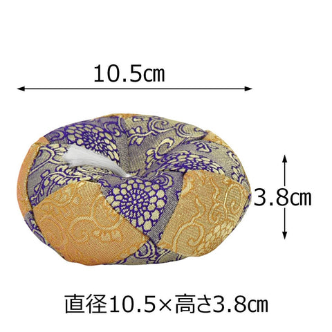リン布団 金綴 丸型 ３号 紫 特徴2