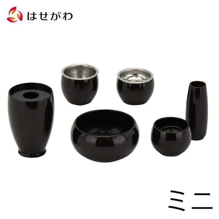 仏具 六具足 彩り 丸型 溜 ミニ 特徴 1