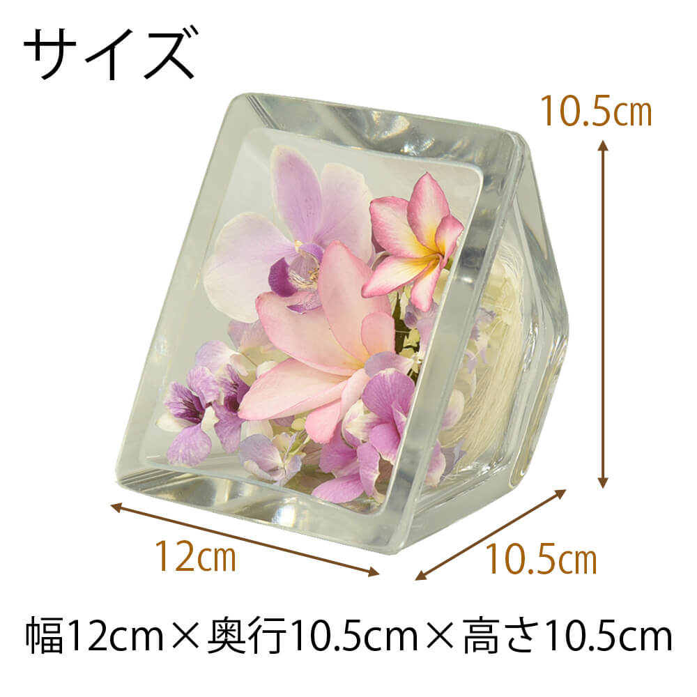 ボトルフラワー スラントスクエアグラス ラン・プルメリア | お仏壇の