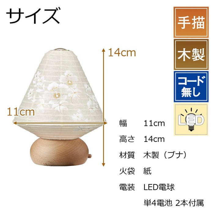 盆提灯 新型 ココランミニ 白芙蓉 特徴 2