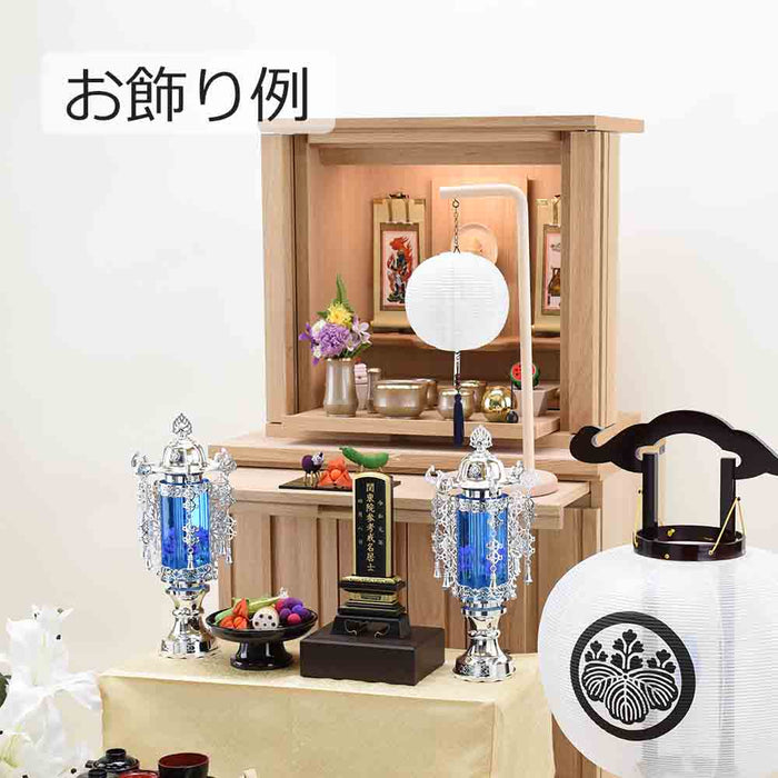 盆提灯 霊前灯 バブル灯 7号 プラチナ 対 特徴 6
