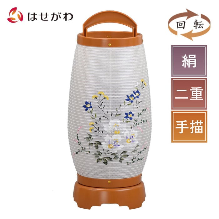 盆提灯 新型 回転せいらん 5号 チーク芙蓉 特徴 1
