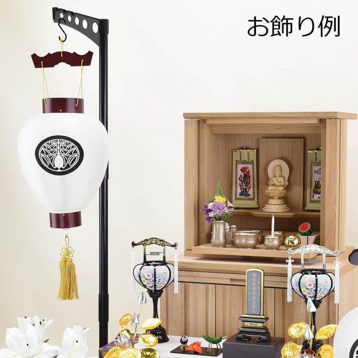 盆提灯 御所 桜 無地 電池灯付 特徴 5