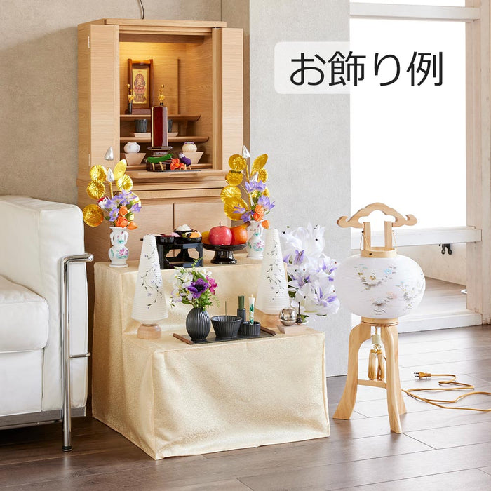 盆提灯 行灯 白木目 9号 芙蓉桔梗 特徴 6