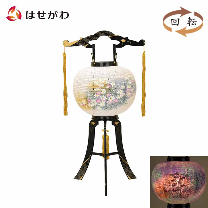 盆提灯 回転 あかり 綾型 11号 蒔絵絵入 特徴 1