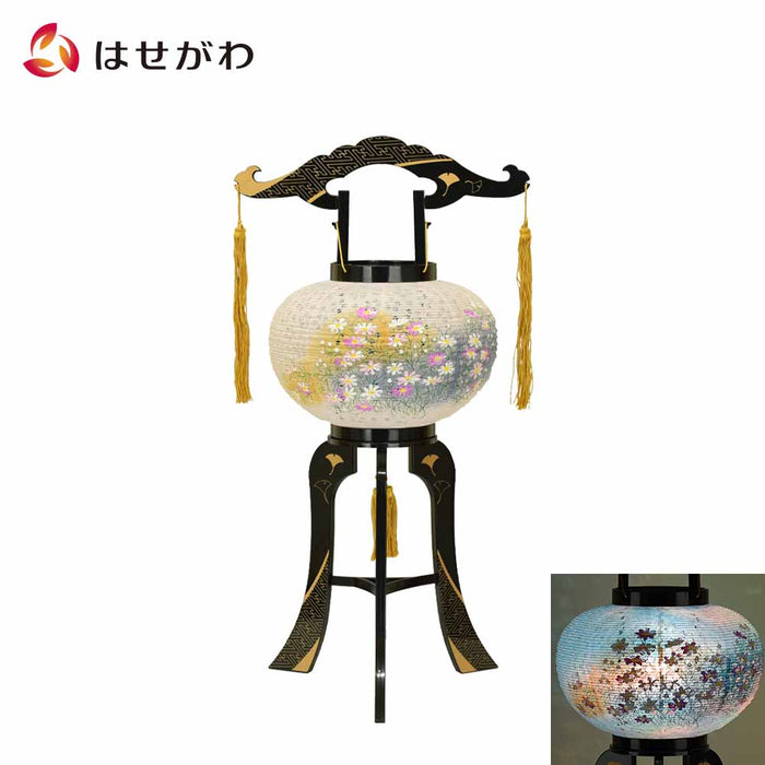 盆提灯 回転 あかり 綾型 10号 蒔絵絵入 特徴 1