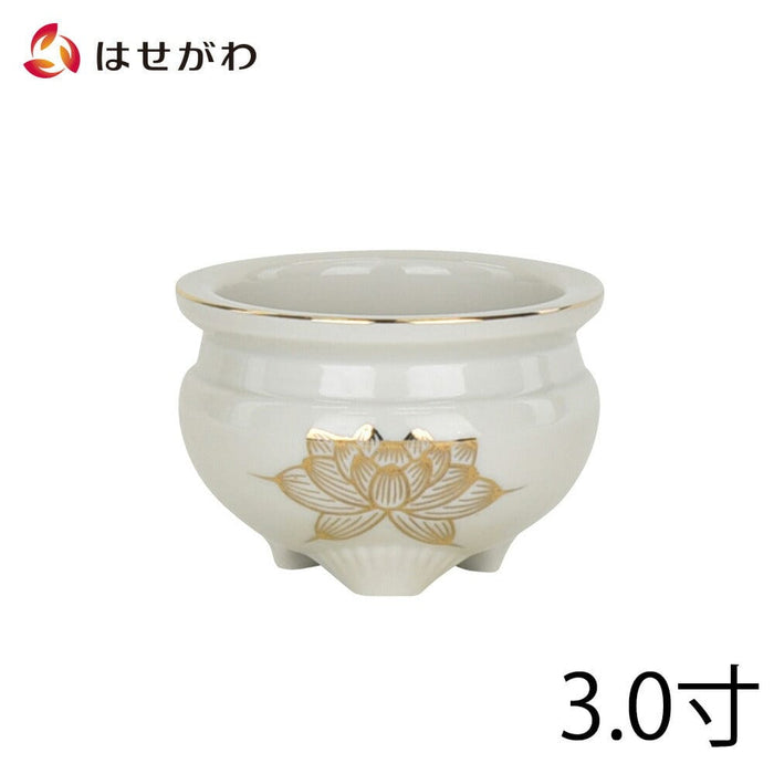 香炉 白金蓮 3.0寸 | お仏壇のはせがわ公式通販