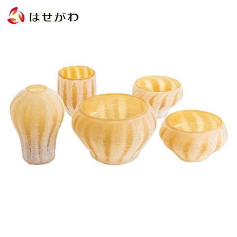 【具足】綫（せん） 金茶色 吹きガラス【送料無料】【お仏壇のはせがわ】火立 花立 香炉 湯のみ 仏飯 特徴1