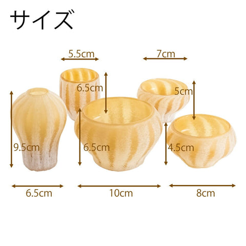 【具足】綫（せん） 金茶色 吹きガラス【送料無料】【お仏壇のはせがわ】火立 花立 香炉 湯のみ 仏飯 特徴2