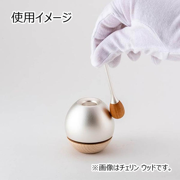 仏具 リン チェリン リン棒付 銀色 小 特徴 3