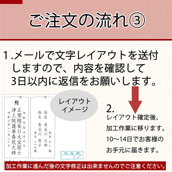 位牌 京霞 黒檀 3.5寸  総丈17.3㎝  特徴4