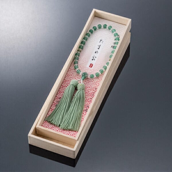 数珠 たまのお アベン 水晶切子 銀花座萌黄 | お仏壇のはせがわ公式通販