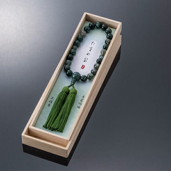 数珠 たまのお 青苔メノー12mm 緑 | お仏壇のはせがわ公式通販