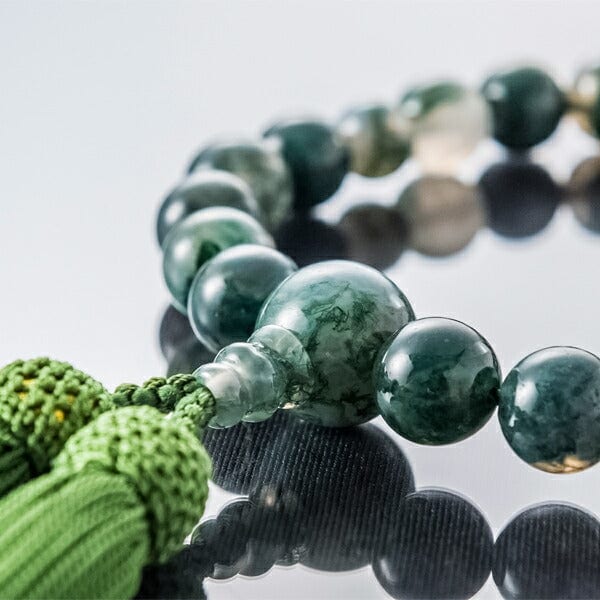 数珠 数珠 たまのお 青苔メノー12mm 緑 特徴 3