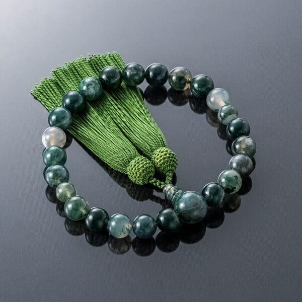 数珠 たまのお 青苔メノー12mm 緑 | お仏壇のはせがわ公式通販