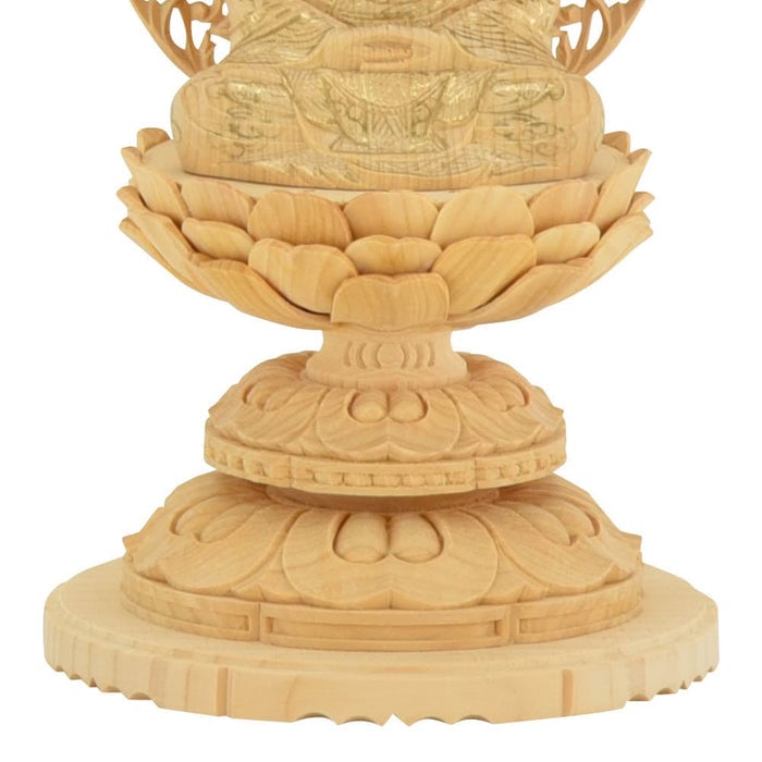 仏像 本尊 座釈迦 カヤ 丸台 金粉紋様 2.0寸 特徴 5