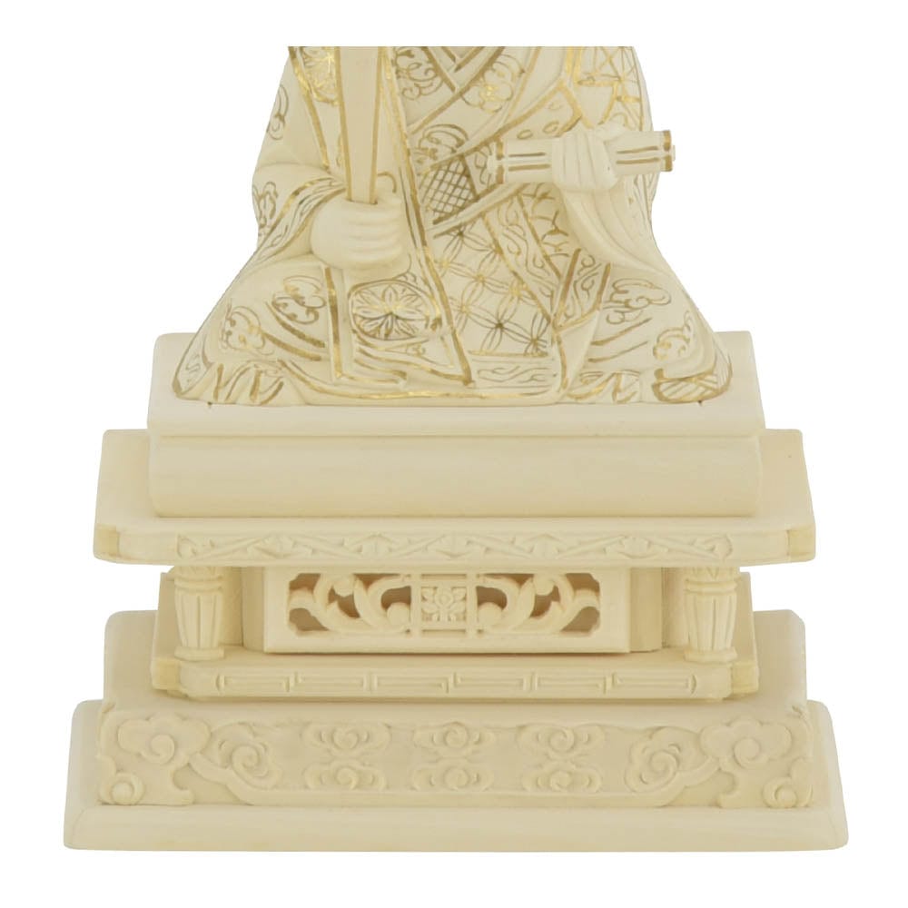 仏像 日蓮 ツゲ 金粉紋様 2.5寸 | お仏壇のはせがわ公式通販