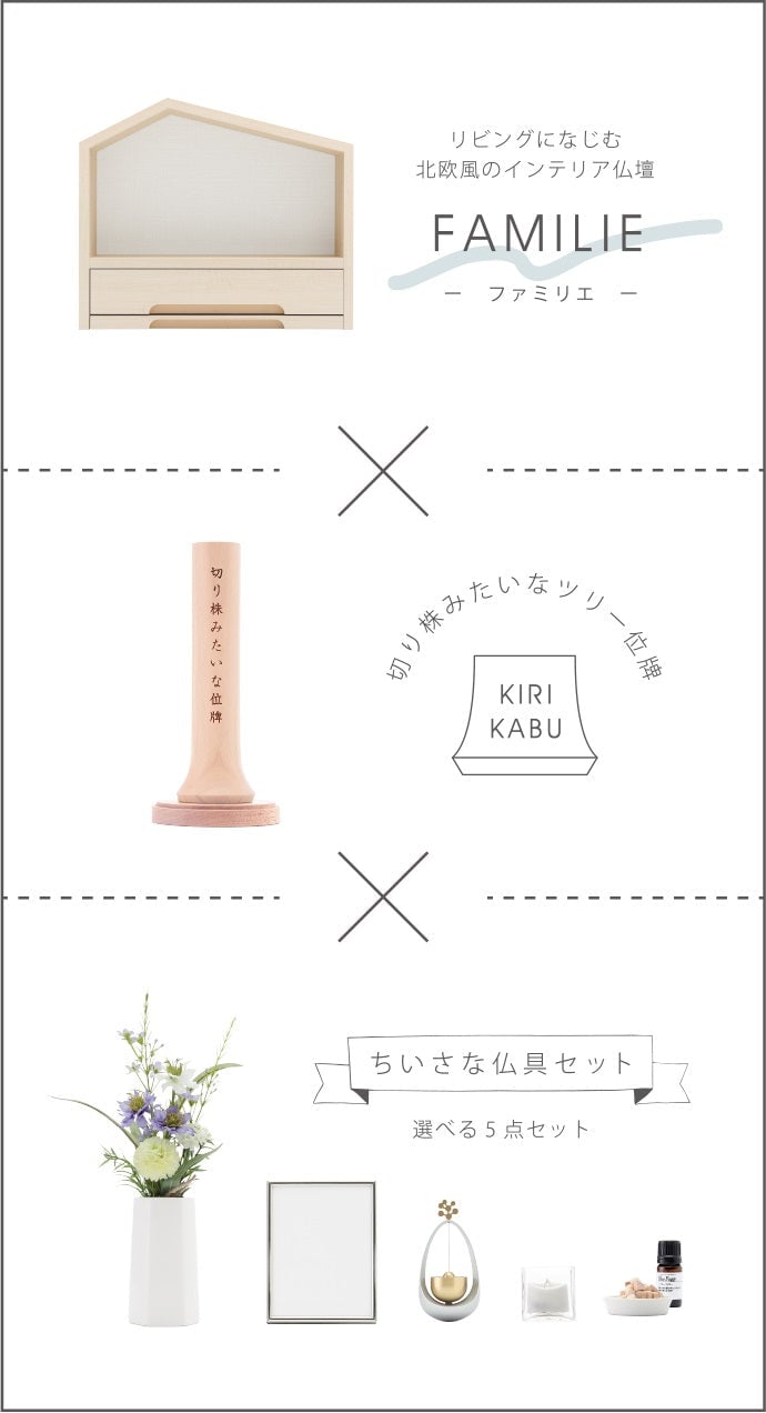 FAMILIE×KIRIKABU×ちいさな仏具セット