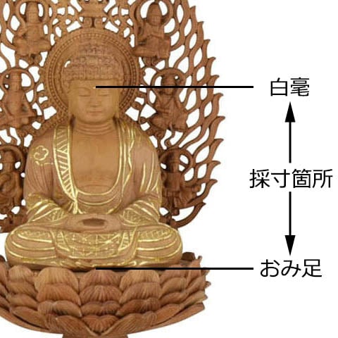 お仏像の採寸箇所