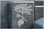 菊の線彫り、サンドブラスト例の画像
